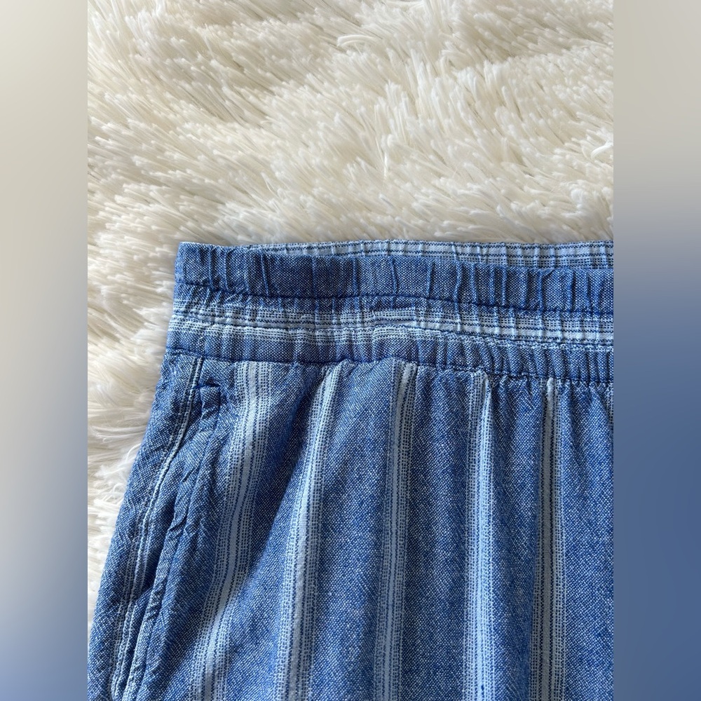 Old Navy | Blue Striped Wide Leg Linen Pants - Picture 4 of 8